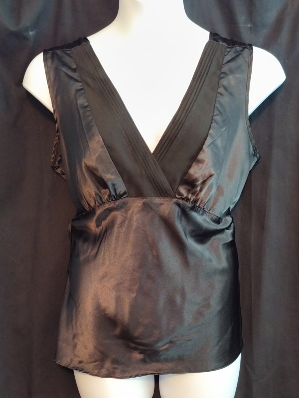 George Black Stretch Ladies Top with V Neck #0076